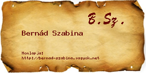 Bernád Szabina névjegykártya