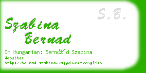 szabina bernad business card